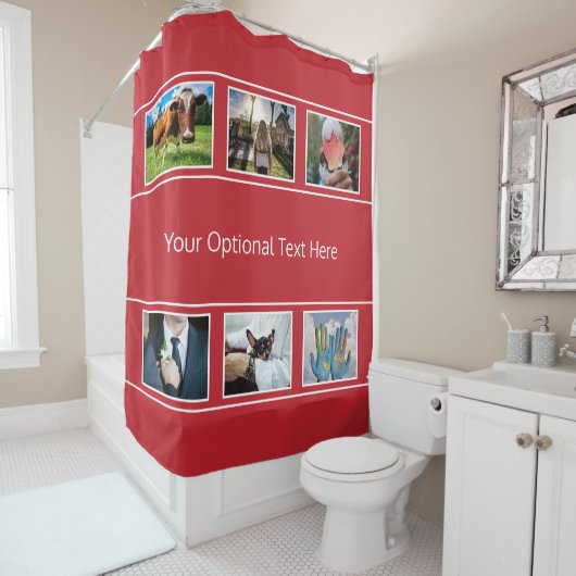 あなたの6つの写真及び文字のシャワー・カーテン シャワーカーテン (インサイチュ)