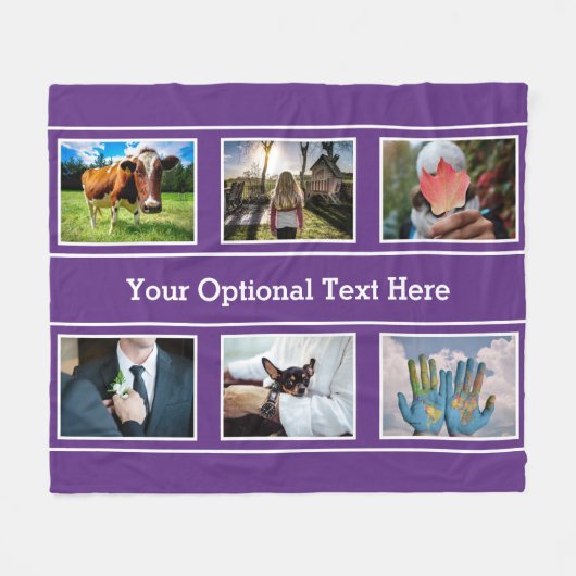 あなたの6つの写真及び文字のフリースブランケット フリースブランケット (正面(横))