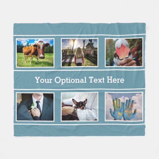 あなたの6つの写真及び文字のフリースブランケット フリースブランケット (正面(横))