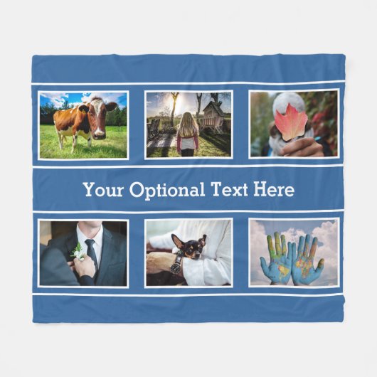 あなたの6つの写真及び文字のフリースブランケット フリースブランケット (正面(横))