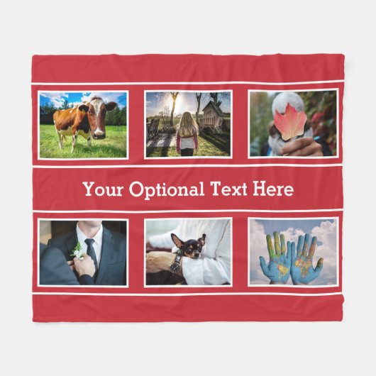 あなたの6つの写真及び文字のフリースブランケット フリースブランケット (正面(横))