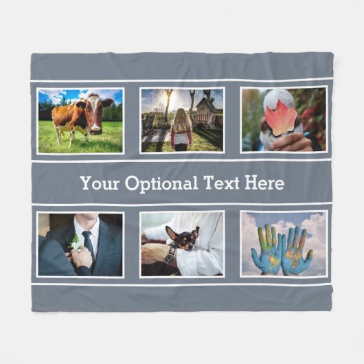 あなたの6つの写真及び文字のフリースブランケット フリースブランケット (正面(横))