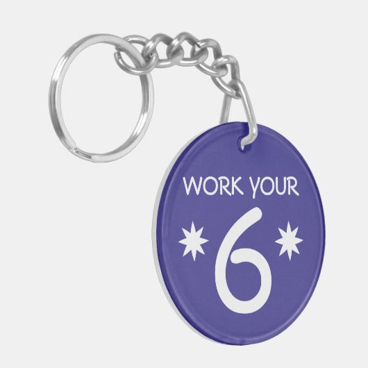 "あなたの6つを数秘術のキーホルダー働かせて下さい(色を選んで下さい) キーホルダー (正面左)