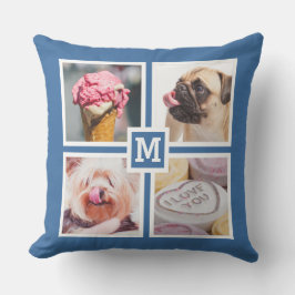 あなたの8枚の写真とモノグラム装飾用クッション アウトドアクッション