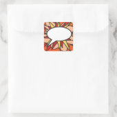 あなたの メッセージ スピーチ バブル ファン レトロ コミック ブック スクエアシール (バッグ)