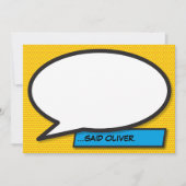 あなたの メッセージ スピーチ バブル ファン レトロ コミック ブック 招待状 (正面)