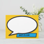 あなたの メッセージ スピーチ バブル ファン レトロ コミック ブック 招待状 (スタンド正面)