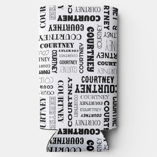 あなたの（中くらいの長さの）名前はすべてこの上 スリム缶クーラー (裏面)