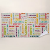 あなたの（中くらいの長さの）名前はすべてこの上 ビーチタオル (正面)