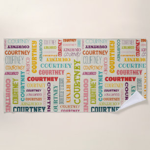 あなたの(中くらいの長さの)名前はすべてこの上 ビーチタオル