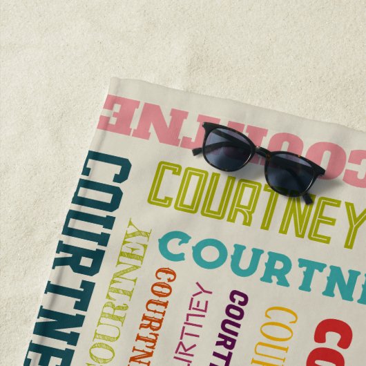 あなたの（中くらいの長さの）名前はすべてこの上 ビーチタオル (インサイチュ)