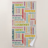 あなたの（中くらいの長さの）名前はすべてこの上 ビーチタオル (正面)