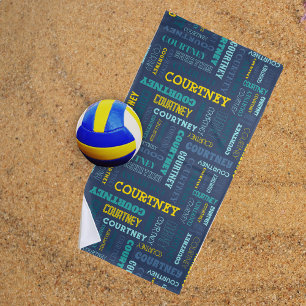 あなたの(中くらいの長さの)名前はすべてこの上 ビーチタオル