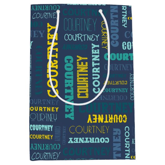 あなたの(中くらいの長さの)名前はすべてこの上 ミディアムペーパーバッグ (正面)