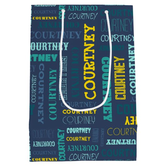 あなたの(中くらいの長さの)名前はすべてこの上 ミディアムペーパーバッグ (裏面)