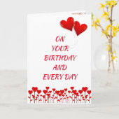 あなたの**誕生日で**非常に多くの"愛"カード カード (黄色い花)