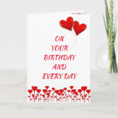 あなたの**誕生日で**非常に多くの"愛"カード カード (正面)