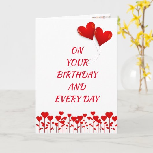 あなたの**誕生日で**非常に多くの"愛"カード カード (黄色い花)