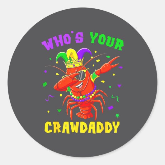 あなたのCrawdaddyザリガニ道化師ビーズ 楽しいマ ラウンドシール (正面)