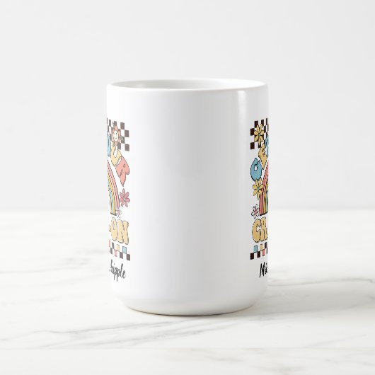 あなたのcray-on groovy虹の先生ギフトを得る コーヒーマグカップ (中央)