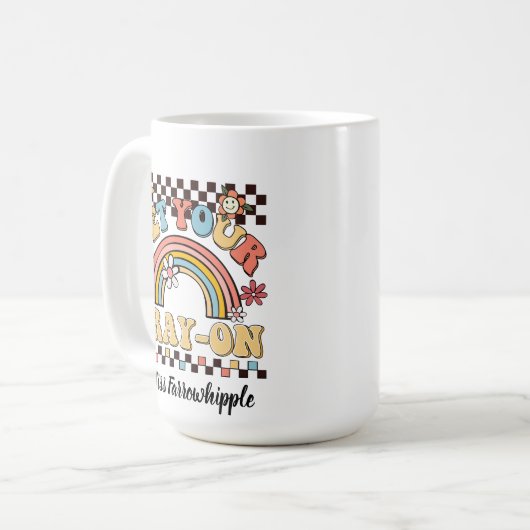 あなたのcray-on groovy虹の先生ギフトを得る コーヒーマグカップ (正面左)