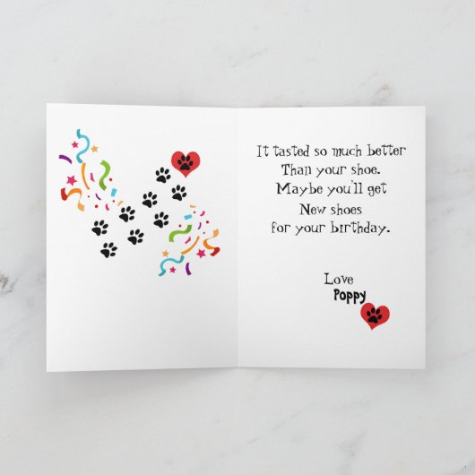 あなたのDalmation犬の相棒からのハッピーバースデー カード (内部)