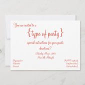 あなたのDannebrogをカスタマイズ! パーティの招待状 招待状 (裏面)