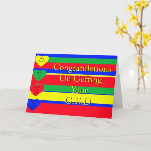 あなたのGEDカードを得ることのお祝い カード (黄色い花)