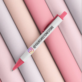 あなたのInstagramハンドルネーム＆ソーシャルメディアアイコン 黒ボールペン