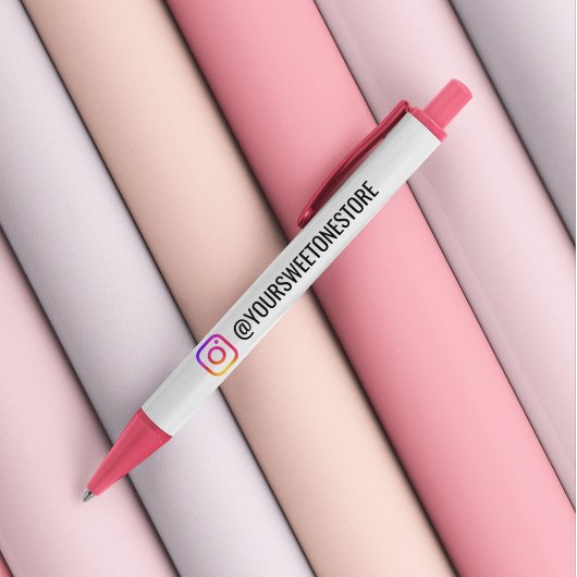 あなたのInstagramハンドルネーム＆ソーシャルメディアアイコン 黒ボールペン