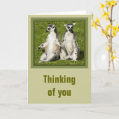 あなたのLemur Thinking氏及び夫人は梳きます カード (黄色い花)