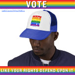 あなたのLGBTQの権利がそれに依存するように投票 キャップ<br><div class="desc">あなたのLGBTQの権利のような投票はItTrucker Hatに依存する。この帽子をかぶって単語を出しなさい。私たちの権利は列に並んでいる。出て投票（青）。青で投票（編集可能）</div>