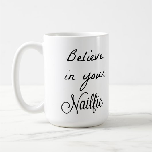 あなたのnailfiesで信じて下さい コーヒーマグカップ (左)
