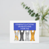 あなたのPhDかわいい猫の受け入れのお祝い ポストカード (スタンド正面)