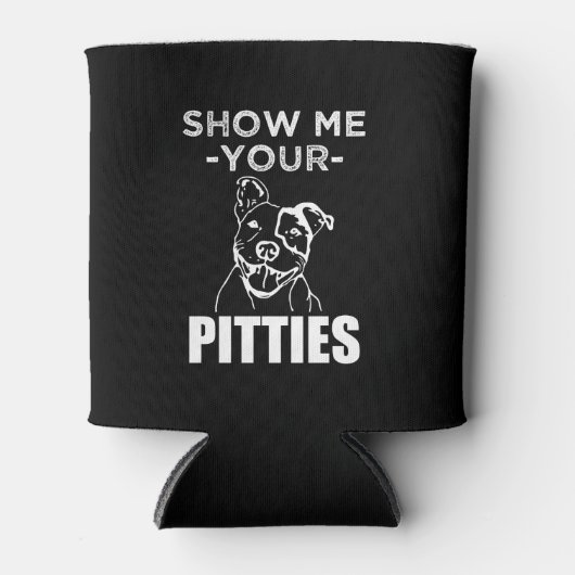 あなたのPittiesおもしろいピットブルは涼しい 缶クーラー (正面)