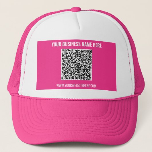 あなたのQRコードとカスタム文字ビジネスTrucker Hat キャップ (正面)