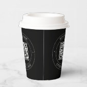 あなたのQRコードと編集可能なテキスト | 黒と白 紙コップ (右)