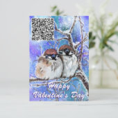 あなたのQRコードは鳥のバレンタインデーのカードを願う カード (スタンド正面)