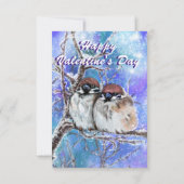 あなたのQRコードは鳥のバレンタインデーのカードを願う カード (裏面)