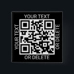 あなたのQRコードをアップロード、モダンなウェブサイト、またはスキャンして支払う 缶バッジ<br><div class="desc">カスタマイズ可能なQRコードの四角いボタンをウェブサイトや支払いアプリと共有。 このテンプレートの文言は簡単に追加・削除でき、画像はQRコード、ロゴ、または写真に置き換えることができます。色とフォントスタイルも、Zazzleのデザインツールを使用して簡単に変更できます。 ビジネスウェブサイトを潜在的な顧客に宣伝したり、非接触のモバイル決済アプリで迅速に支払いを行うためのスキャンを提供します。 結婚式の前夜祭や独身最後の夜のゲストは、携帯電話のデジタルウォレットで新婦や新郎に飲み物を買うことができます。 スキャン可能なコードにより、クライアントが会社のウェブサイトをオンラインで簡単に見つけ、インターネットマーケティングやソーシャルメディアのネットワーキングと接続することができます。 基本的な白黒デザインは、モダンなミニマルなタイポグラフィーとあなたのQRコード、ロゴまたは写真を特徴としています。 少量から大量まで、独自の広告目標に合わせてご利用いただけます。これらのボタンは、会議や展示会でのプロモーションアイテムとして最適です。 汎用的なレイアウトは、友人と楽しくつながる方法を探している個人から、ビジネスを宣伝したい起業家や企業のプロフェッショナルまで、誰にでも適しています。</div>