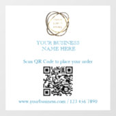 あなたのQRコードを追加 おしゃれなアクアブループロモーション用シール ウィンドウサイン (シート)