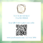 あなたのQRコードを追加 おしゃれなアクアブループロモーション用シール ウィンドウサイン (シート3)