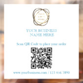 あなたのQRコードを追加 おしゃれなアクアブループロモーション用シール ウィンドウサイン (シート2)