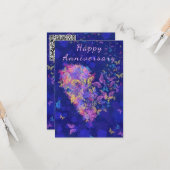 あなたのQRコードウィッシュ記念日カードバタフライハート カード (正面/裏面インサイチュ)