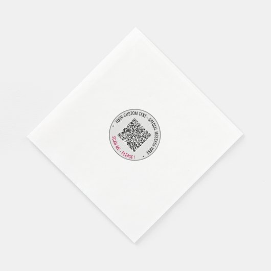 あなたのQRコードカスタムテキストとカラーパーティーナプキン スタンダードランチョンナプキン (角)