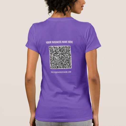 あなたのQRコード名ウェブサイトビジネスTシャツの例 Tシャツ (裏面)