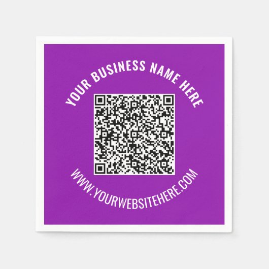 あなたのQRコード情報カスタムテキストとカラーナプキン スタンダードカクテルナプキン (正面)