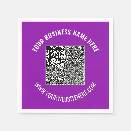 あなたのQRコード情報カスタムテキストとカラー ナプキン スタンダードカクテルナプキン (正面)