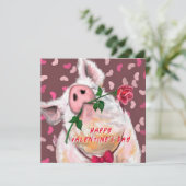 あなたのQRコード願うバレンタインデーのカード愛の豚 カード (スタンド正面)
