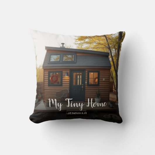 あなたのTiny Homeモノグラムの名前 クッション (正面)